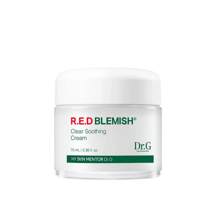 Dr.G R.E.D Blemish Clear Soothing Cream je blaga in vlažilna krema, ki lajša rdečico in draženje. Formula vsebuje Centello Asiatica in hialuronsko kislino za krepitev kožne pregrade in obnovo ravnovesja. Odlično za občutljivo in k aknam nagnjeno kožo.