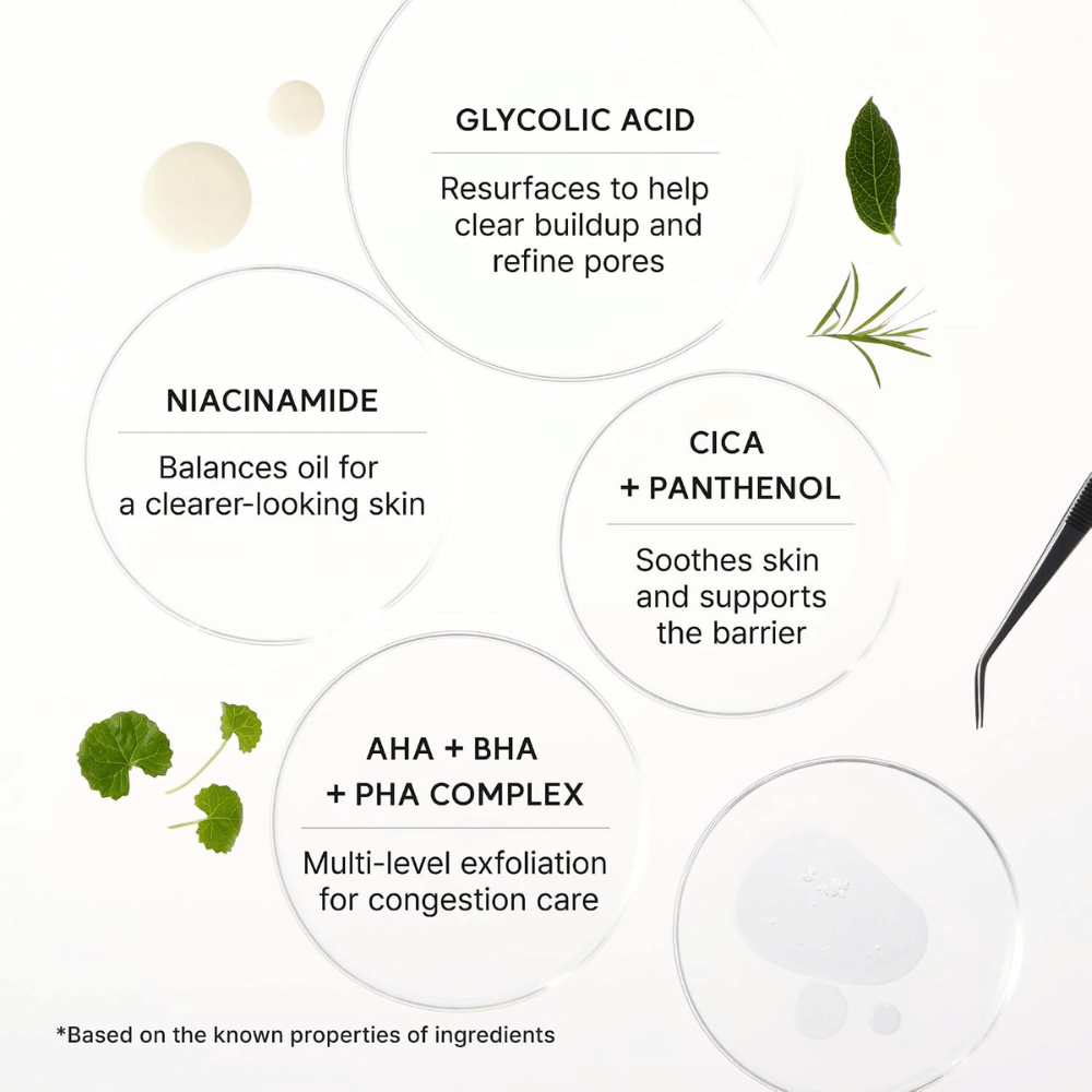 Arencia Eraser Shot Glycolic Acid Booster – glikolna kislina, niacinamid, cica, pantenol ter AHA BHA PHA