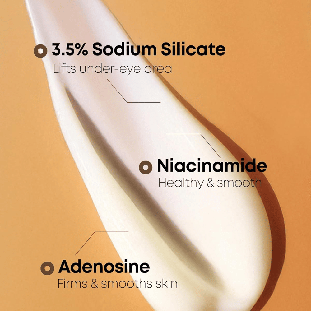 NINE LESS Ever-Youth Dual Effect Eye Cream – krema za predel okoli oči z natrijevim silikatom, niacinamidom in adenozinom