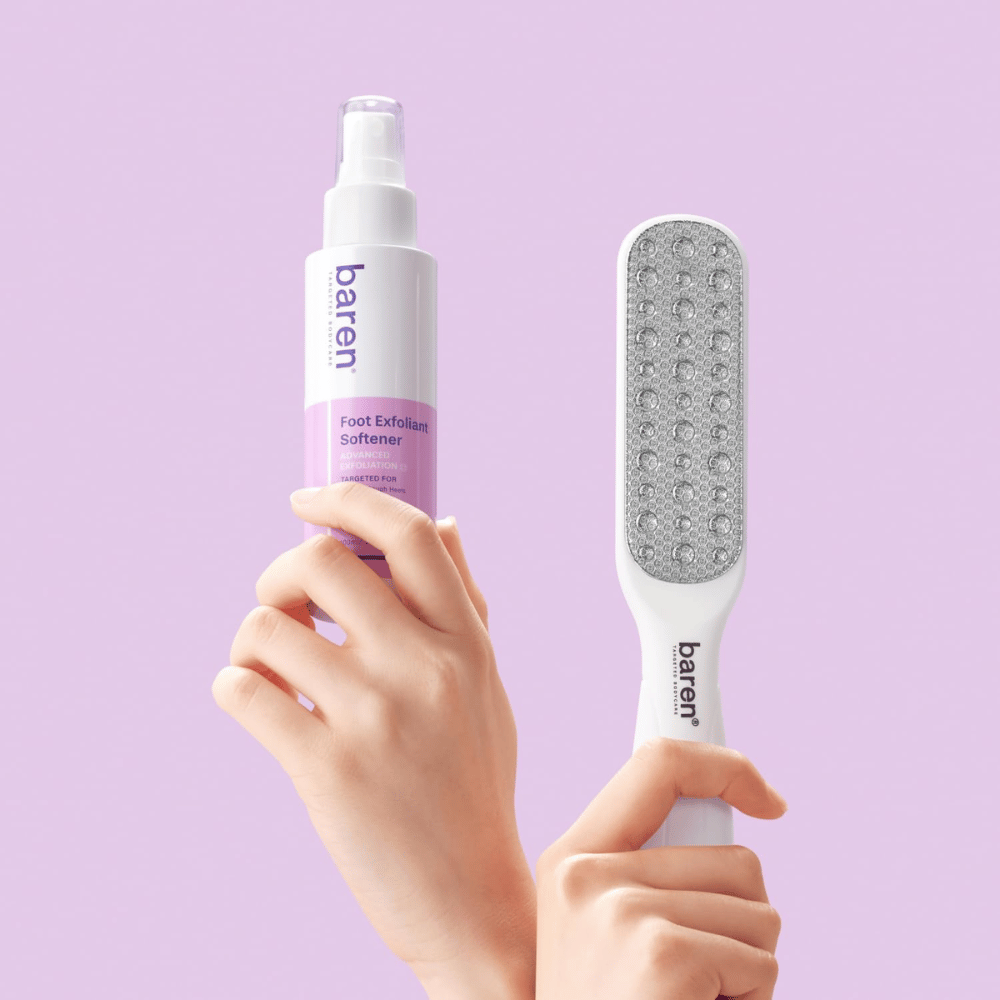 BAREN Foot Callus Eraser Home Set – komplet za nego stopal s piling Foot Exfoliant Softener in pilo za stopala za otiščance