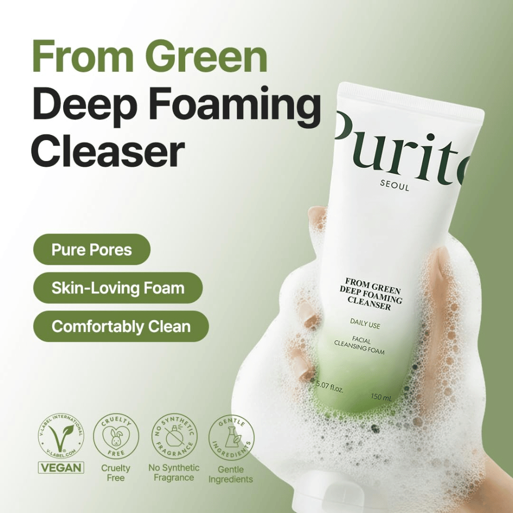 Purito Seoul From Green Deep Foaming Cleanser 150 ml – vegansko in cruelty-free čistilo brez sintetičnih dišav
