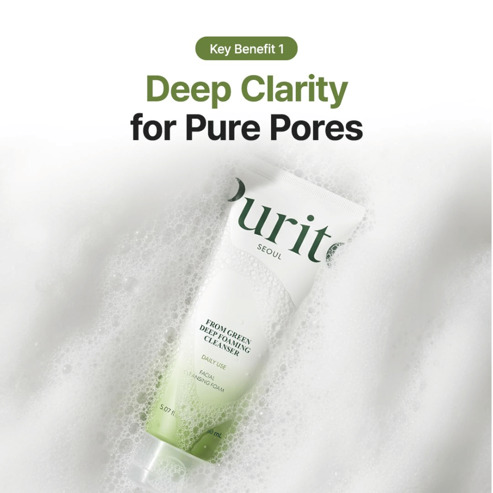 Purito Seoul From Green Deep Foaming Cleanser – globinsko čistilo za obraz, ki pomaga očistiti pore