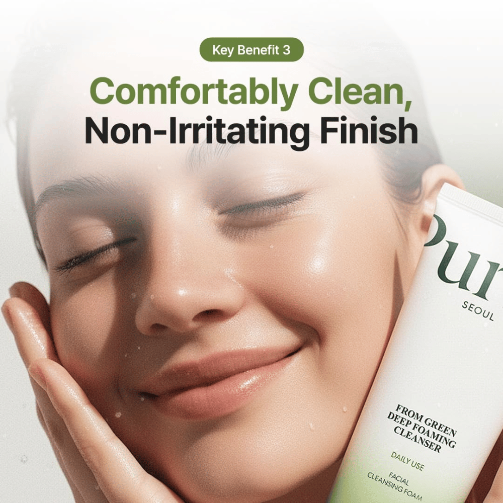 Purito Seoul From Green Deep Foaming Cleanser – nežno globinsko čiščenje za čisto in svežo kožo