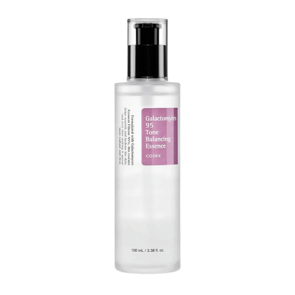 Produktna slika COSRX Galactomyces 95 Tone Balancing Essence 100 ml. Lahka esenca, ki vlaži, mehča in izboljša jasnost kože.