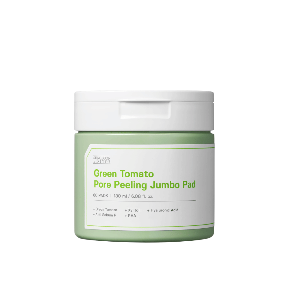 1. SUNGBOON EDITOR Green Tomato Pore Peeling Jumbo Pad 60 blazinic – slika izdelka kozarčka