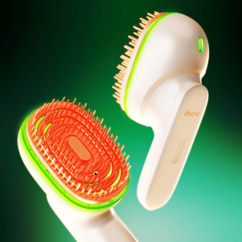 LILYEVE GrowTurn Brush Steam Booster – krtača za lasišče z zeleno LED-svetlobno funkcijo