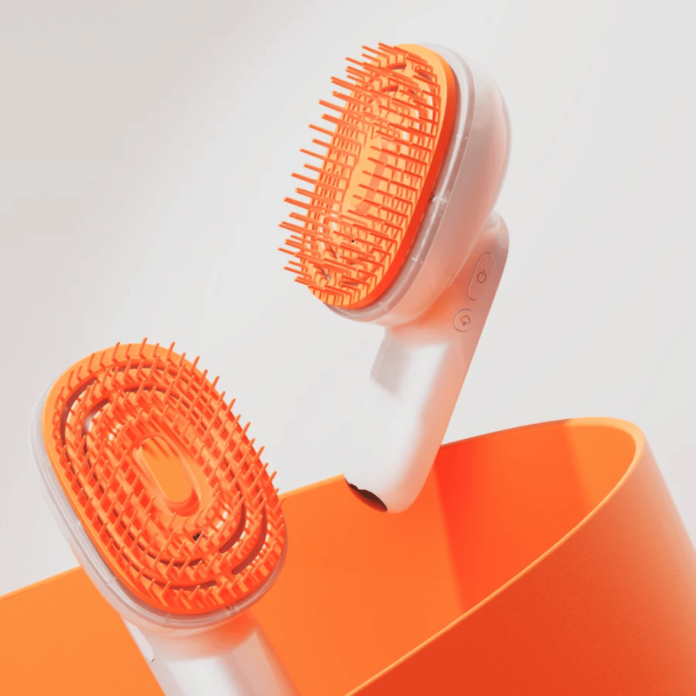LILYEVE GrowTurn Brush Steam Booster – električna krtača za lasišče z oranžno glavo krtače