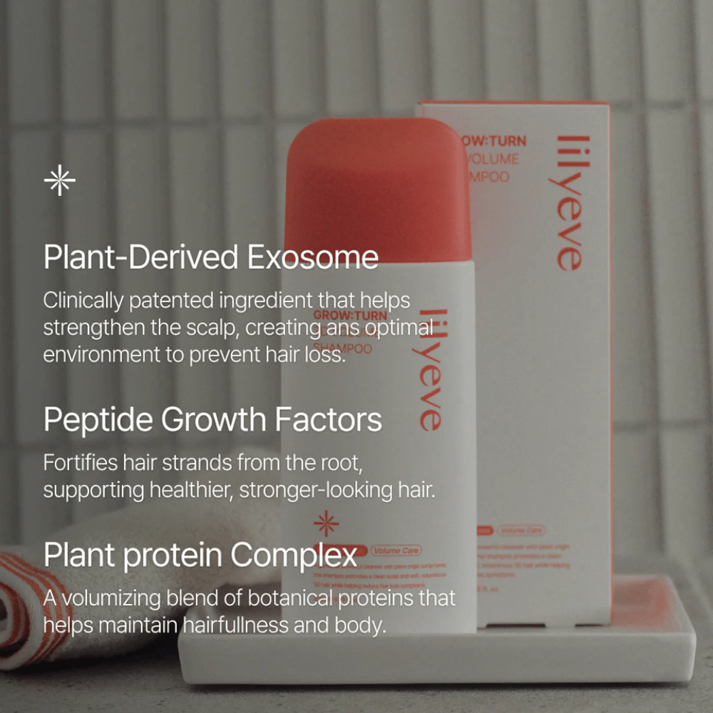 LILYEVE Grow:Turn Exosome 3D Volume Brush Shampoo s klinično razvito formulo za lasišče in volumen