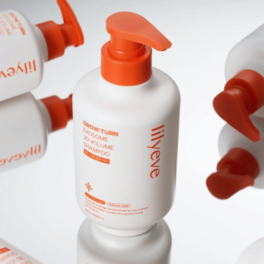 LILYEVE Grow:Turn Exosome 3D Volume Shampoo s formulo za večji volumen proti tankim in brezživim lasem