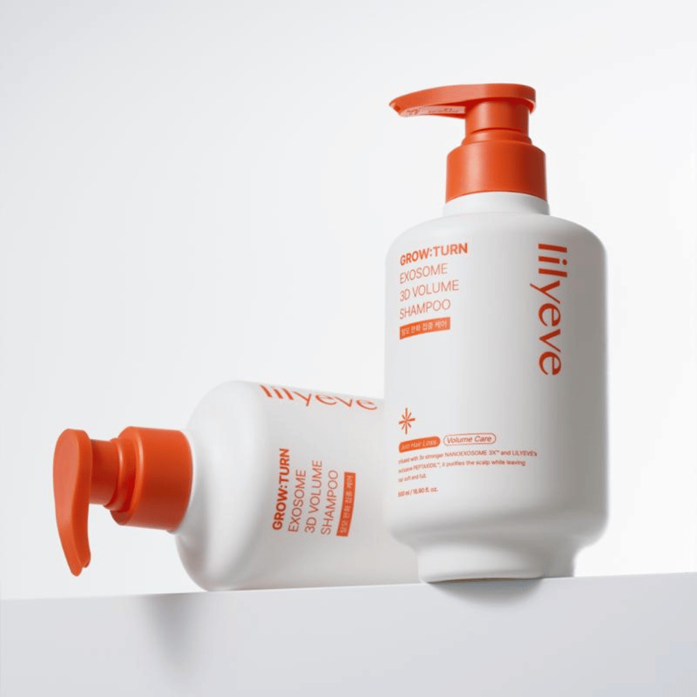 LILYEVE Grow:Turn Exosome 3D Volume Shampoo v 500 ml plastenki s črpalko za vsakodnevno nego lasišča