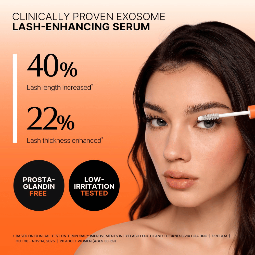 LILYEVE Grow Turn Exosome Dual Lash Serum – klinično testiran serum za trepalnice za daljše in gostejše trepalnice.