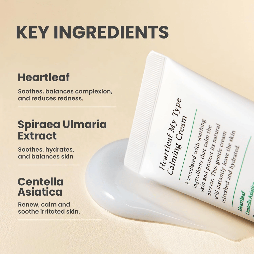 AXIS-Y Heartleaf My Type Calming Cream – ključne sestavine s srčnolistom in centello asiatica