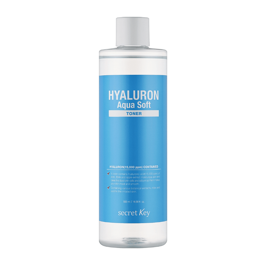 Secret Key Hyaluron Aqua Soft Toner – vlažilni tonik s hialuronsko kislino, ki zagotavlja mehko, gladko in osveženo kožo z naravnim sijajem.