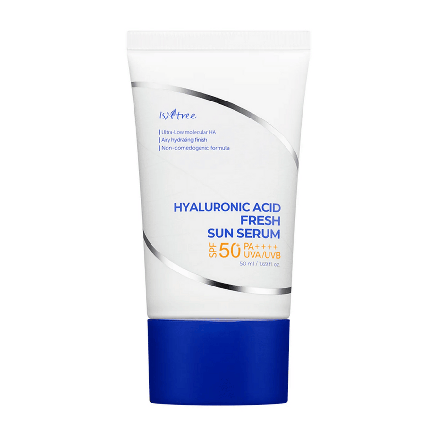 Isntree Hyaluronic Acid Fresh Sun Serum z SPF50+ PA++++ je zaščita pred soncem, ki združuje učinkovito zaščito z intenzivno vlaženje zahvaljujoč hialuronski kislini z nizko molekulsko maso. Lahka, nekomedogena formula, ki se hitro vpije in je primerna za občutljivo kožo.