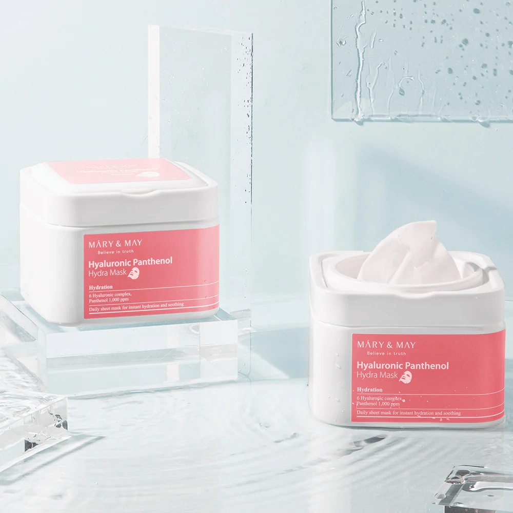 Mary & May Hyaluronic Panthenol Hydra Mask – intenzivno vlažilna maska za obraz s hialuronsko kislino in pantenolom za suho in občutljivo kožo