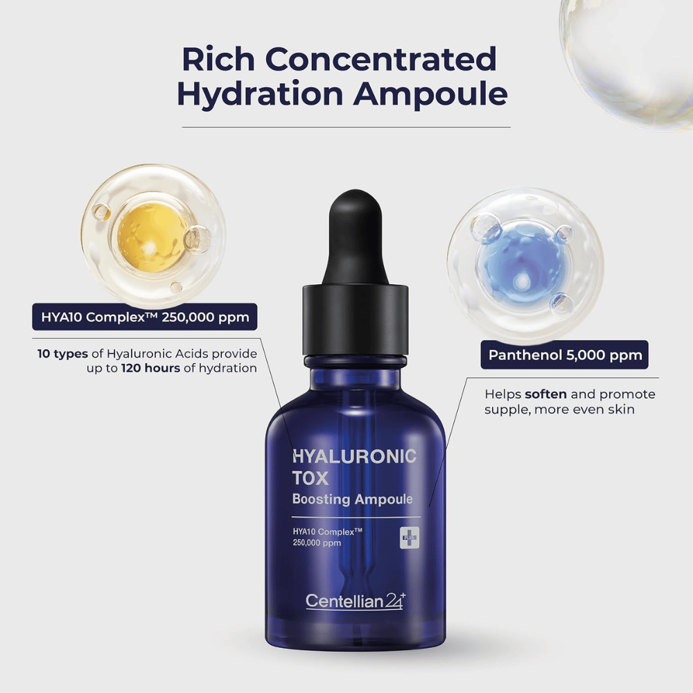 3. Centellian24 Hyaluronic Tox Boosting Ampoule – serum z 10 vrstami hialuronske kisline in pantenolom