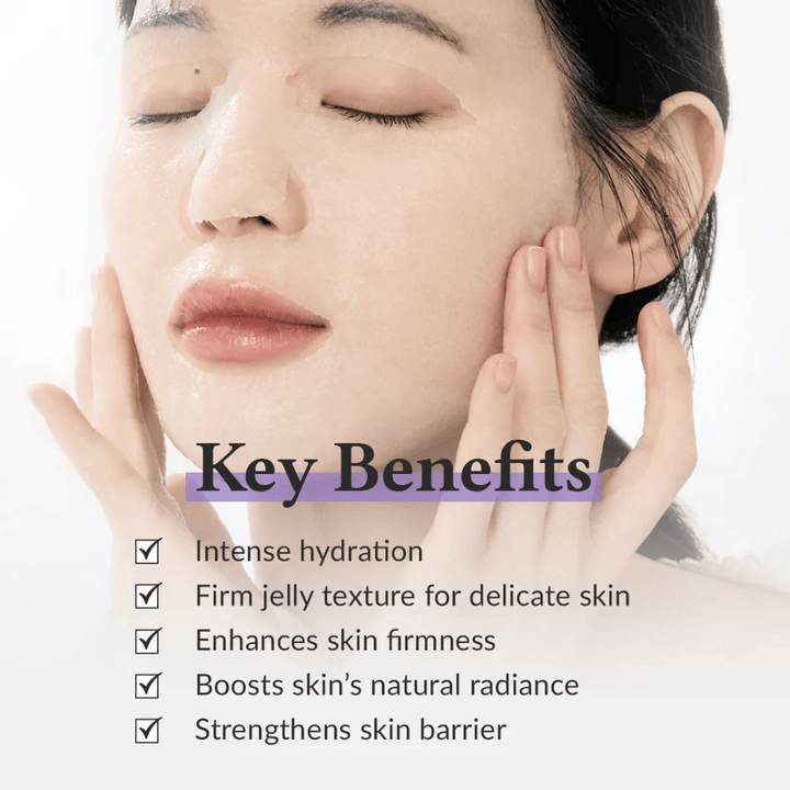 Ključne prednosti
✔️ Intenzivna vlažnost
✔️ Čvrsta gelasta struktura za občutljivo kožo
✔️ Izboljšuje čvrstost kože
✔️ Poudari naravni sijaj kože
✔️ Krepi kožno pregrado