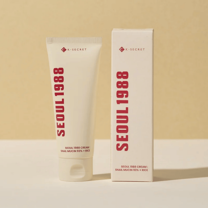 Slika izdelka z embalažo za SEOUL 1988 Cream: Snail Mucin 93% + Rice 100ml