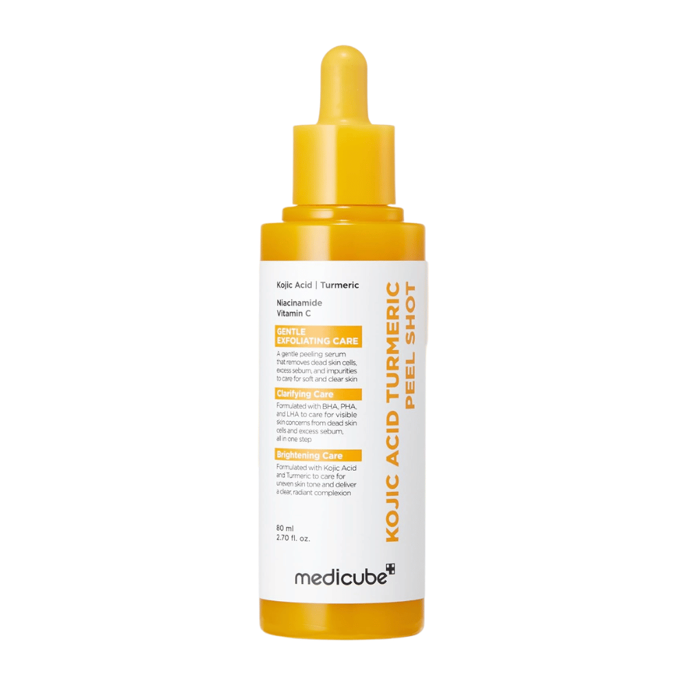 Medicube Kojic Acid Turmeric Peel Shot 80 ml – piling piling s kojinsko kislino, kurkumo, niacinamidom in vitaminom C.