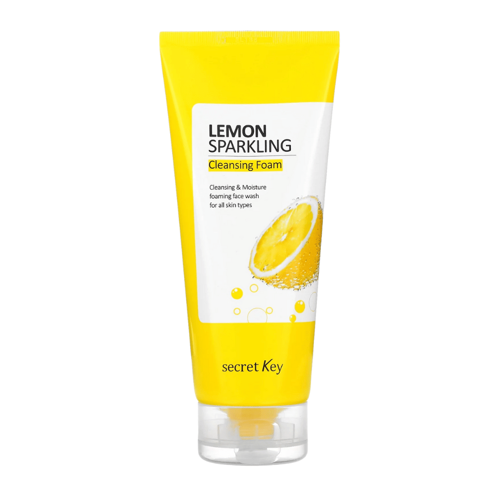 Secret Key Lemon Sparkling Cleansing Foam – blago čistilno sredstvo za obraz z limono in gazirano vodo za vse tipe kože.