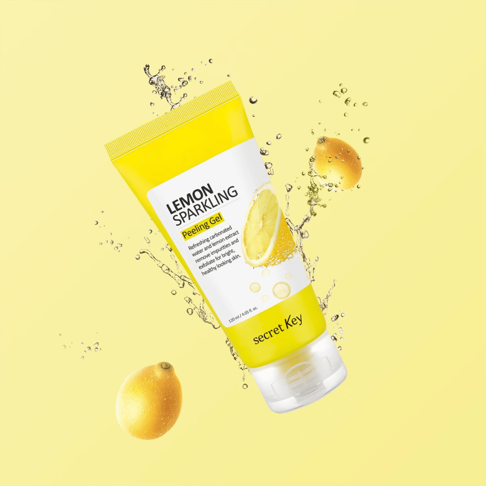 Secret Key Lemon Sparkling Peeling Gel – osvežujoč piling gel z izvlečkom limone, ki pilingira, posvetli in daje koži sijaj.