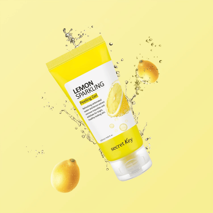 Secret Key Lemon Sparkling Peeling Gel – osvežujoč piling gel z izvlečkom limone, ki pilingira, posvetli in daje koži sijaj.