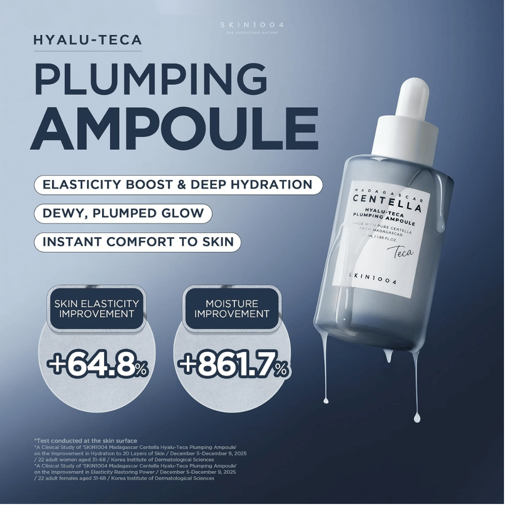 5. SKIN1004 Madagascar Centella Hyalu-Teca Plumping Ampoule – intenzivna hidracija, sijaj in izboljšana elastičnost kože