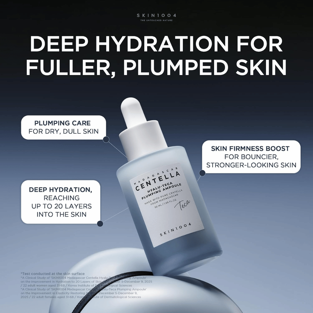 4. SKIN1004 Madagascar Centella Hyalu-Teca Plumping Ampoule – vlažilna ampula za bolj polno kožo in izboljšano elastičnost