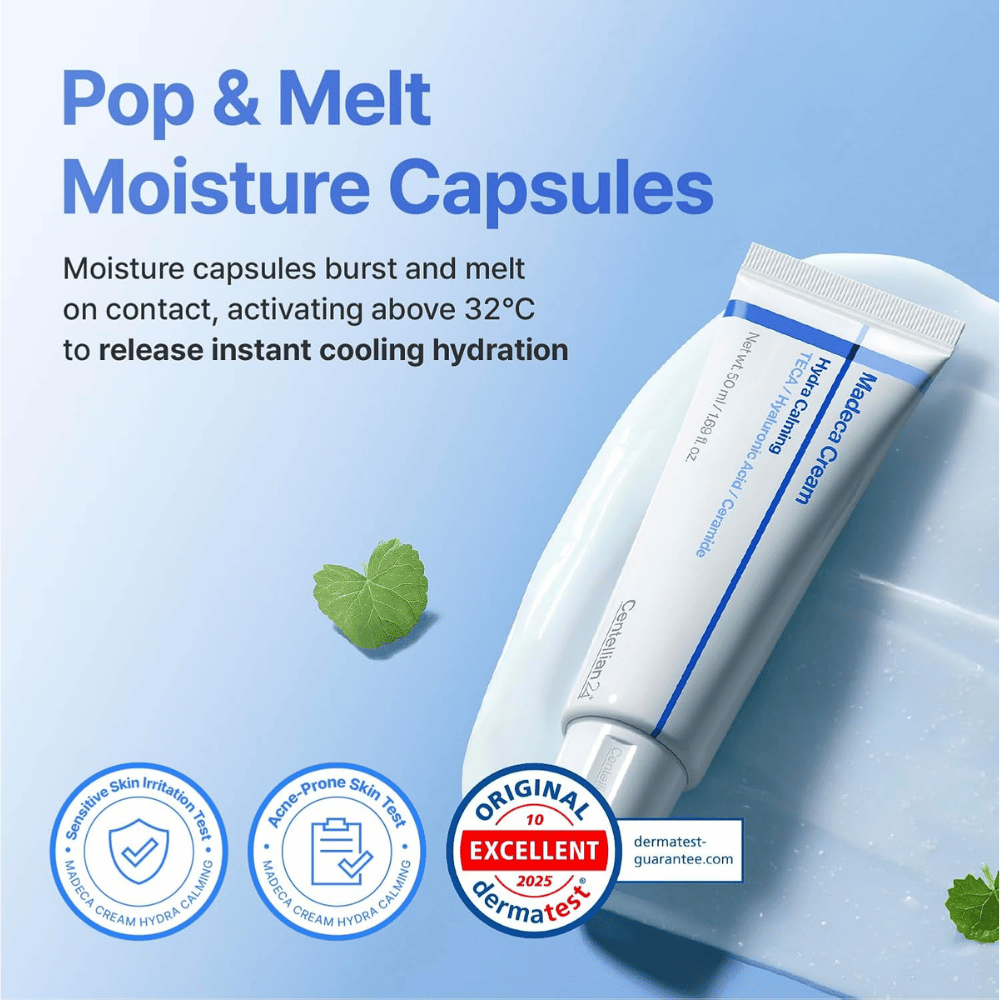 1. Centellian24 Madeca Cream Hydra Calming – vlažilna krema za obraz s hladilnimi vlažilnimi kapsulami za občutljivo kožo