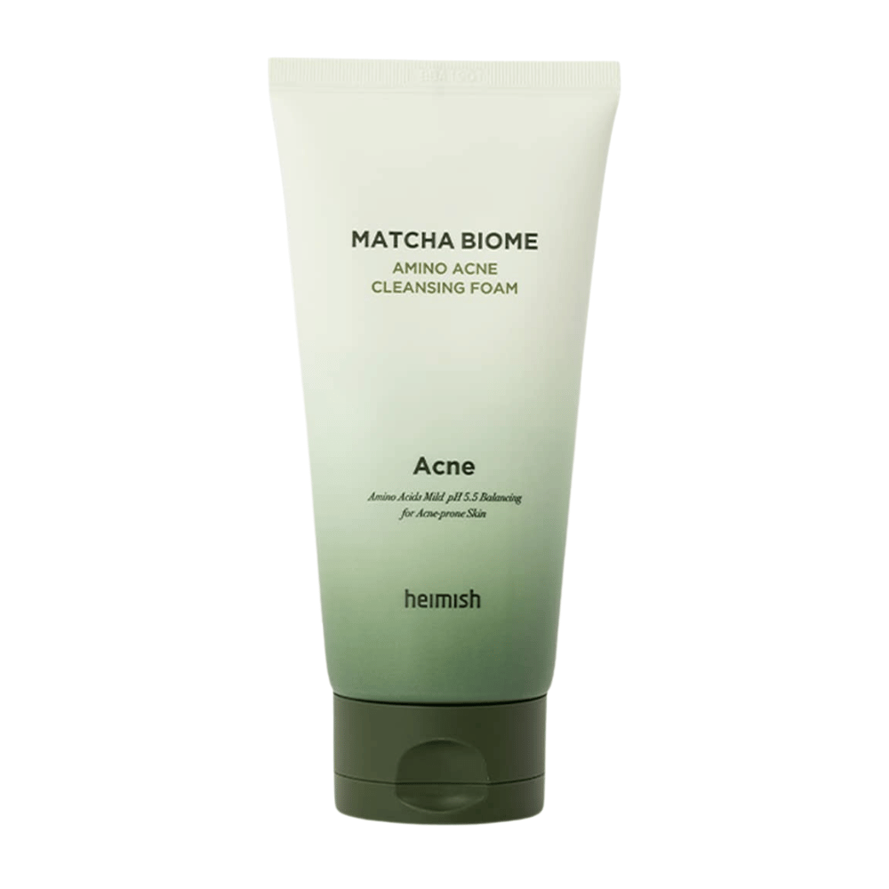 Heimish Matcha Biome Amino Acne Cleansing Foam – korejsko čistilo za obraz za aknasto in občutljivo kožo z matcho in aminokislinami