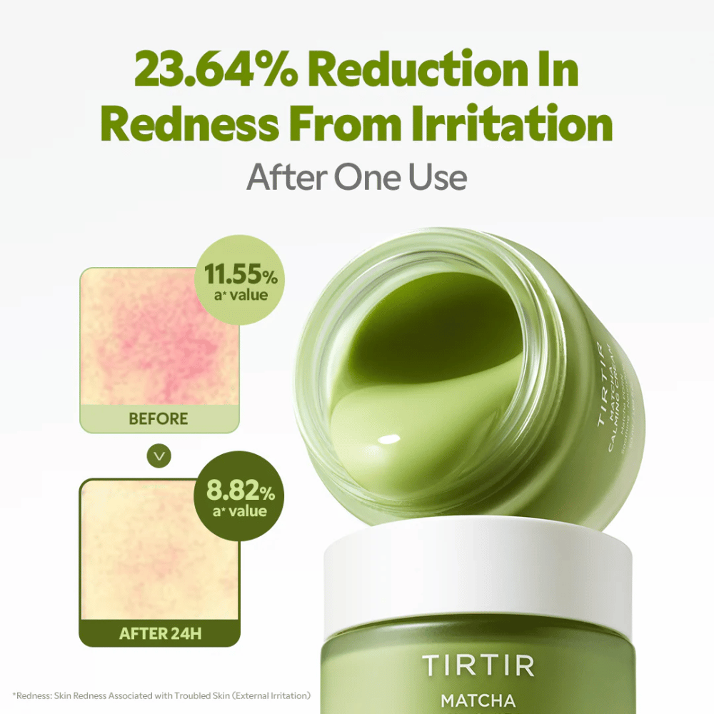 TIRTIR Matcha Calming Cream s ceramidi, pantenolom in peptidi, ki vlažijo, krepijo kožno bariero in izboljšujejo elastičnost kože.