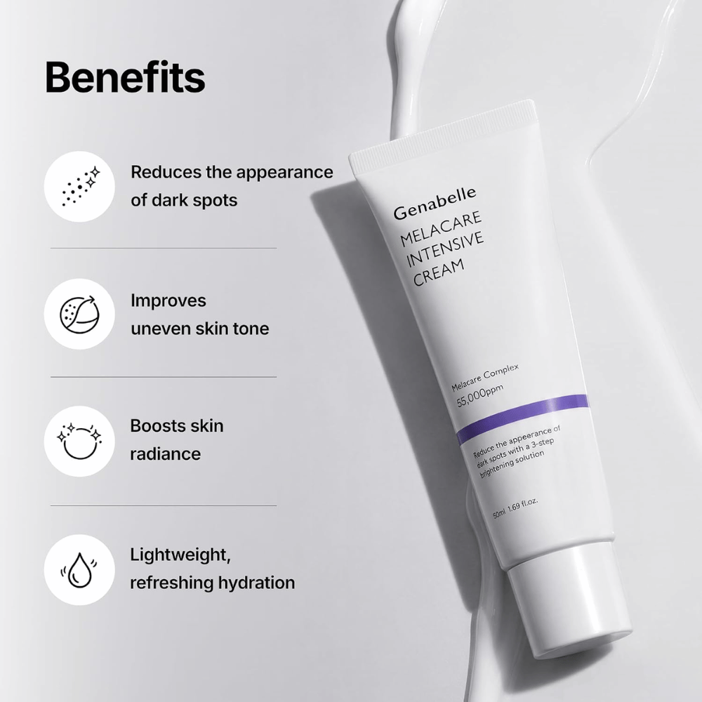 2. Genabelle Melacare Intensive Cream – vlažilna krema za obraz, ki zmanjšuje vidne temne madeže, neenakomeren ten kože in daje sijaj