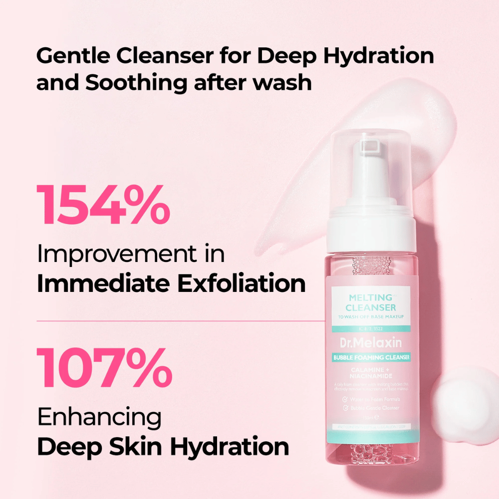 Dr. Melaxin Bubble Foaming Cleanser, ki zagotavlja globinsko čiščenje, piling in intenzivno vlaženje