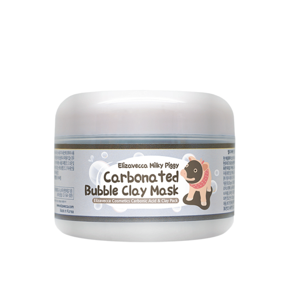Elizavecca Milky Piggy Carbonated Bubble Clay Mask v lončku – gazirana glinena maska, ki se peni na koži in pomaga pri globinskem čiščenju por.