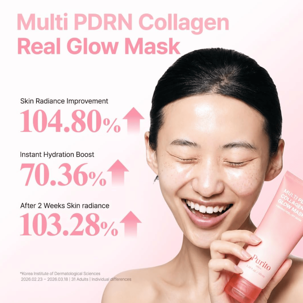 Purito SEOUL Multi PDRN Collagen Real Glow Mask – vlažilna maska za obraz za izboljšan sijaj in navlaženost