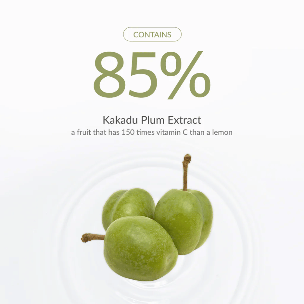 Dr. Althea Natural Radiance Essence z 85% izvlečkom Kakadu slive, bogat z vitaminom C za sijaj, izenačevanje tena kože in povečanje sijaja.