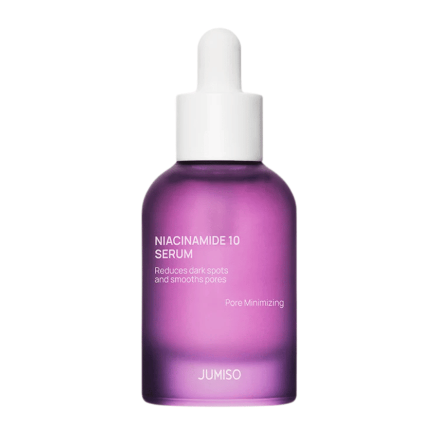 Slika izdelka Jumiso Niacinamide 10 Serum 30 ml. Klinično preizkušen serum, ki izenačuje ton kože in preprečuje nečistoče.