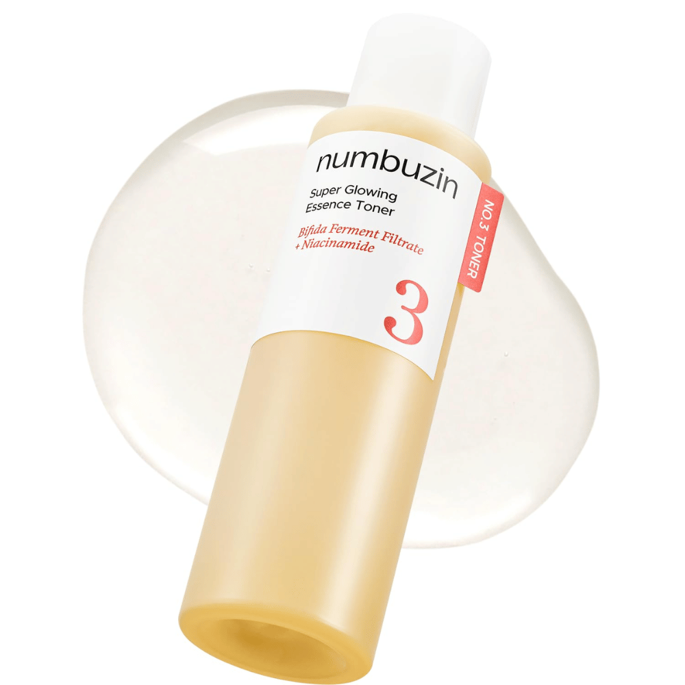 Slika izdelka Numbuzin No.3 Super Glowing Essence Toner z lahkotno, jasno formulo, ki daje naravni sijaj.