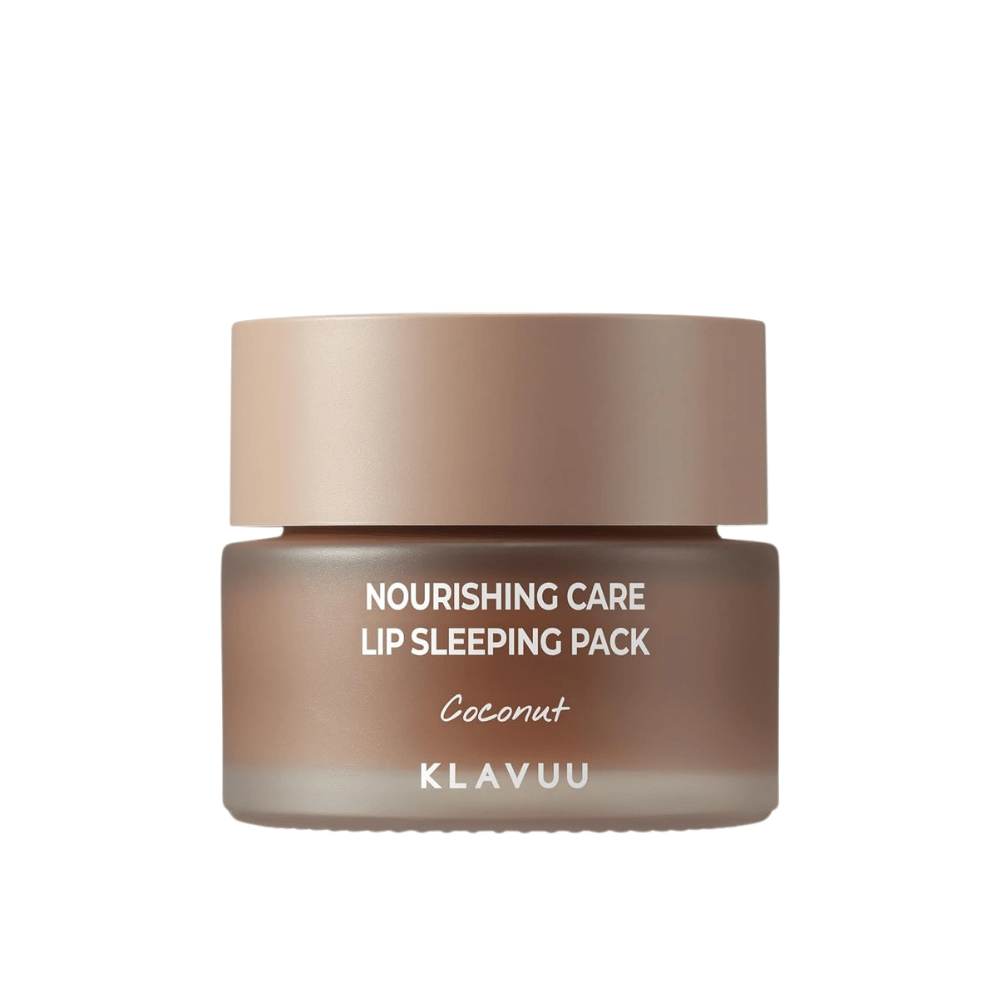 KLAVUU Nourishing Care Lip Sleeping Pack Coconut – hranilna maska za ustnice s kokosom, ki intenzivno vlaži in neguje suhe ustnice ponoči.