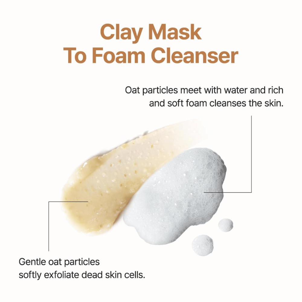 Purito SEOUL Oat In Gentle Exfoliating Face Cleanser – blago piling čistilo za obraz z ovsom, ki se spremeni iz kreme v mehko peno