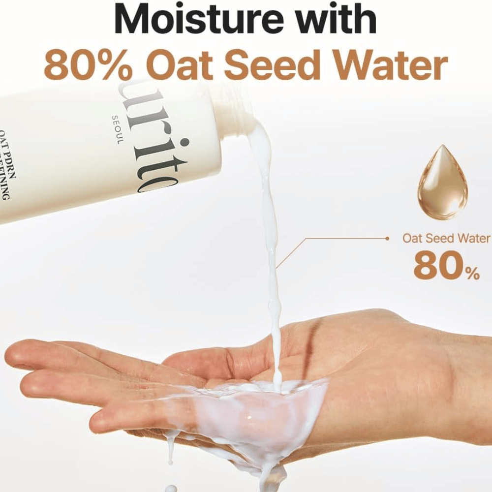 Purito SEOUL Oat PDRN Gentle Refining Toner z 80% vode iz ovsenih semen – vlažilni in pomirjujoči tonik za občutljivo in aknam nagnjeno kožo