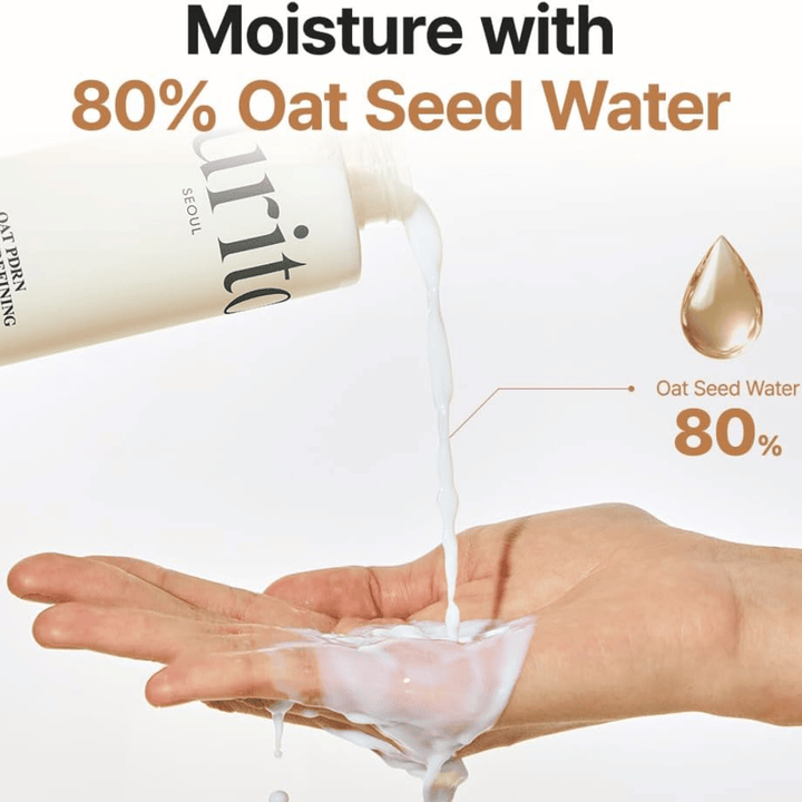 Purito SEOUL Oat PDRN Gentle Refining Toner z 80% vode iz ovsenih semen – vlažilni in pomirjujoči tonik za občutljivo in aknam nagnjeno kožo