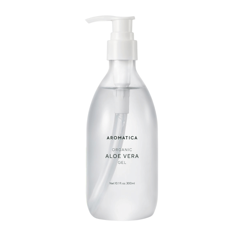 1. AROMATICA Organic Aloe Vera Gel 300 ml – slika izdelka s plastenko na pumpico