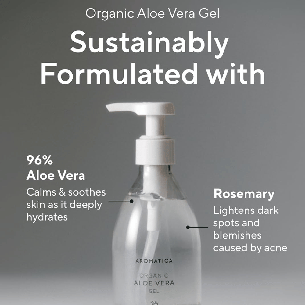 AROMATICA Organic Aloe Vera Gel – vlažilni gel s 96 % aloe vere in rožmarinom
