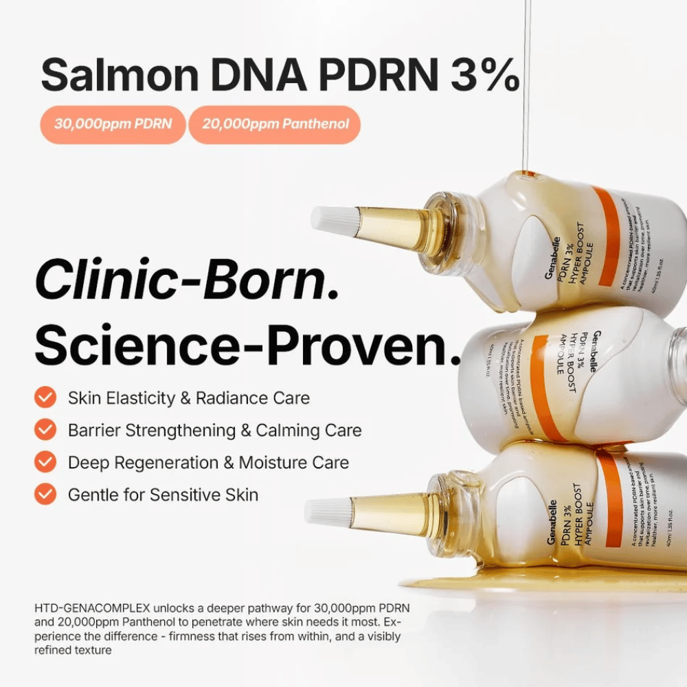 Genabelle PDRN 3% Hyper Boost Ampoule za čvrstejšo kožo in okrepljeno kožno bariero