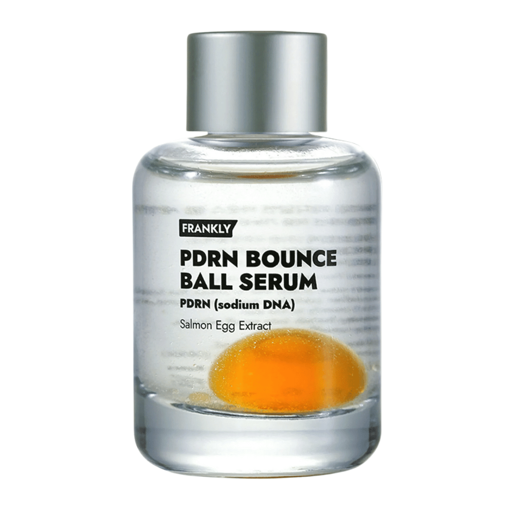 FRANKLY PDRN Bounce Ball Serum – korejski serum za obraz s PDRN in izvlečkom lososovih jajc, ki krepi kožno pregrado in daje elastičnost.