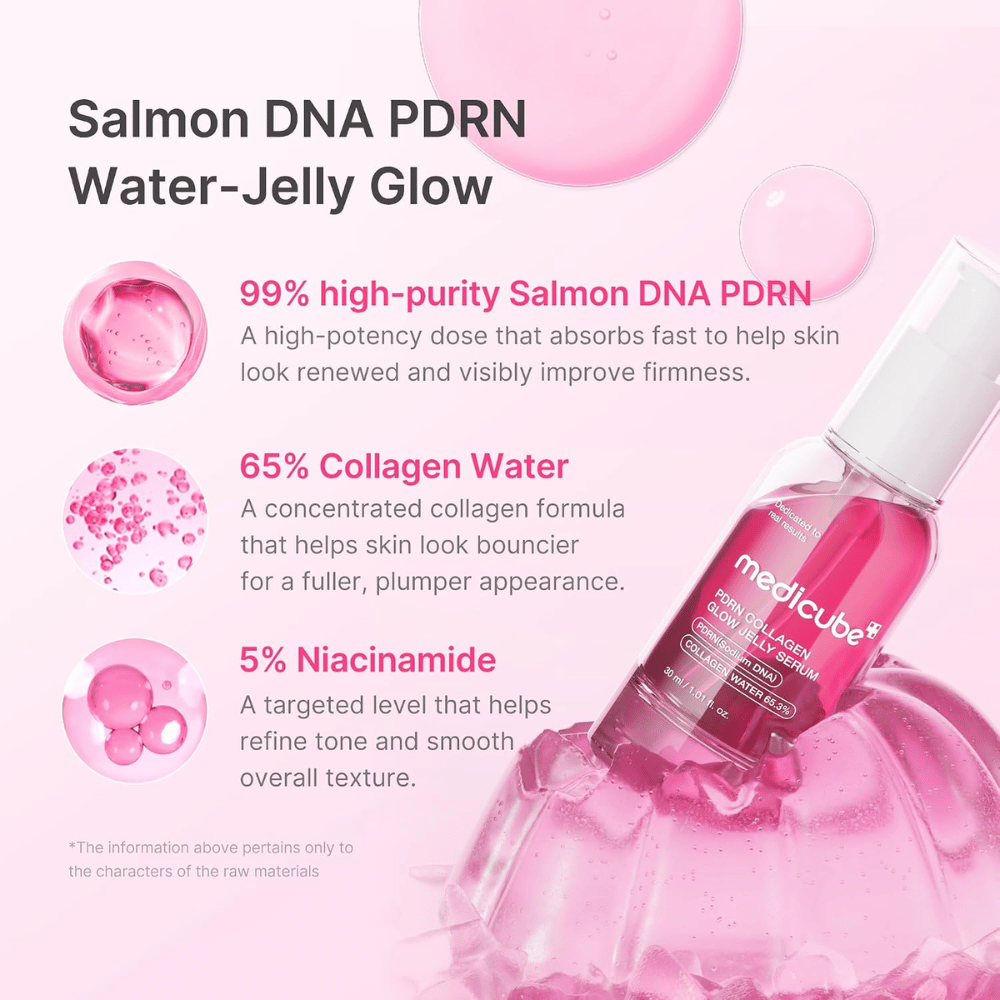 Medicube PDRN Collagen Glow Jelly Serum z PDRN, kolagensko vodo in niacinamidom za čvrstejšo in bolj enakomerno kožo