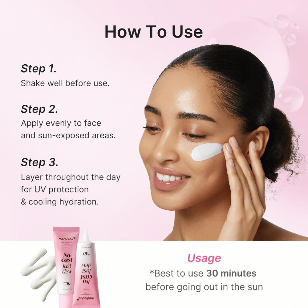1. Medicube PDRN Hydrating UV Serum SPF 50+ – nanos vlažilne zaščite pred soncem na obraz z navodili za uporabo