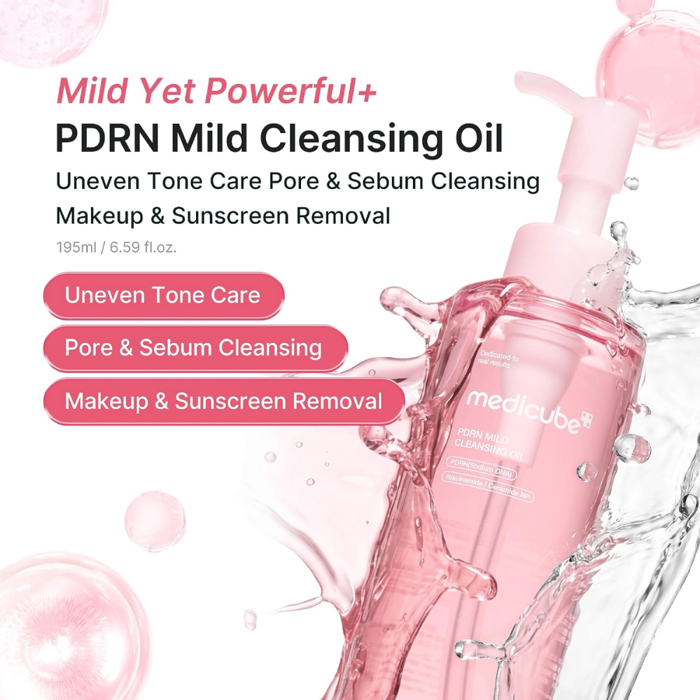 4. Medicube PDRN Mild Cleansing Oil – odstranjuje ličila, zaščito pred soncem, odvečni sebum in nečistoče