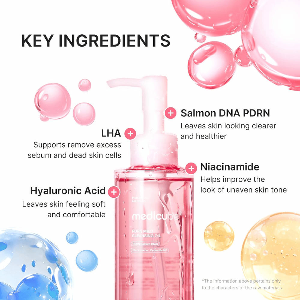 3. Medicube PDRN Mild Cleansing Oil – z PDRN, LHA, niacinamidom in hialuronsko kislino za čiščenje in nego kože